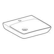 Geberit Lavabo Renova Comfort 60x55 cm, BF, mitigeur, sans trop-plein, blanc-2