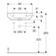 Geberit Lavabo Renova Comfort 60x55 cm, o HL + Ü, BF, bl. K-Tect