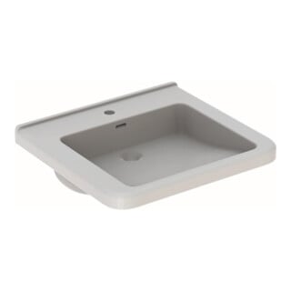 Geberit Lavabo Renova Comfort 60x55 cm, sans barrière, avec robinet, avec trop-plein, blanc
