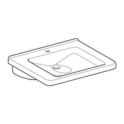 Geberit Lavabo Renova Comfort 65x55 cm, BF, avec robinet, sans trop-plein, blanc K-Tect