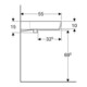 Geberit Lavabo Renova Comfort 65x55 cm, BF, avec robinet, sans trop-plein, blanc K-Tect