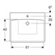 Geberit Lavabo Renova Comfort 65x55 cm, BF, avec robinet, sans trop-plein, blanc K-Tect