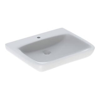 Geberit Lavabo Renova Comfort 65x55 cm, BF, avec robinetterie, sans trop-plein, blanc
