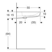 Geberit Lavabo Renova Comfort 65x55 cm, sans trop-plein, sans trop-plein supérieur, accessible, blanc-2