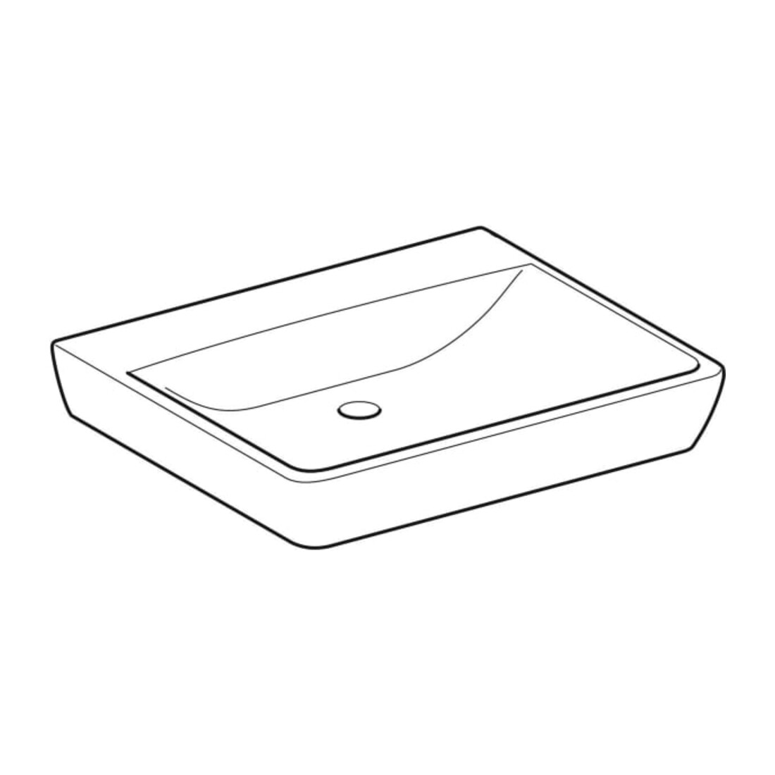 Geberit Lavabo Renova Comfort 65x55 cm, sans trop-plein, sans trop-plein supérieur, accessible, blanc