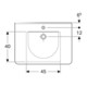 Geberit Lavabo Renova Comfort 75x55 cm, sans obstacle, avec robinet, avec trop-plein, blanc
