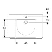 Geberit Lavabo Renova Comfort 75x55 cm, sans obstacle, avec robinet, avec trop-plein, blanc-5