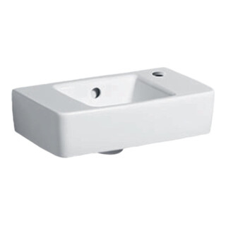 Geberit Lavabo Renova Compact 40x25 cm, avec trop-plein, trou robinet à droite, blanc