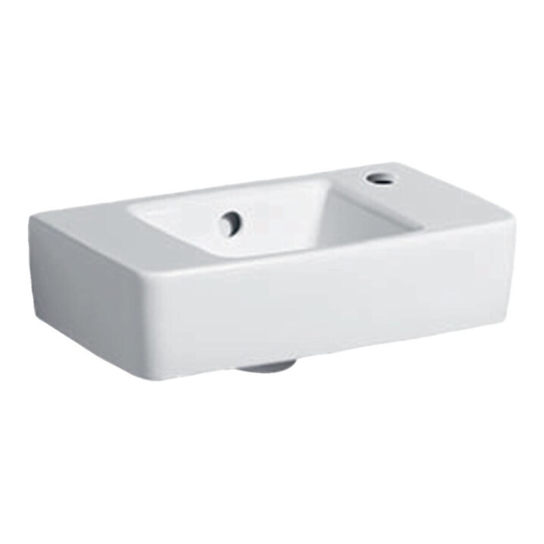 Geberit Lavabo Renova Compact 40x25 cm, avec trop-plein, trou robinet à droite, blanc