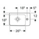Geberit Lavabo Renova Compact 40x25 cm, évacuation sup., trou robinet à droite, blanc