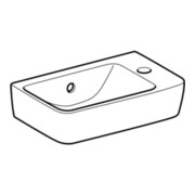 Geberit Lavabo Renova Compact 40x25 cm, évacuation sup., trou robinet à droite, blanc-4