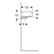 Geberit Lavabo Renova Compact 40x25 cm, sans robinet, sans trop-plein, blanc KeraTect-5