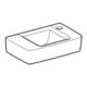 Geberit Lavabo Renova Compact 40x25 cm, sans trop-plein, trou robinet à droite, blanc