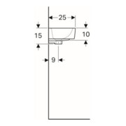 Geberit Lavabo Renova Compact 40x25 cm, sans trou de robinet, avec trop-plein, blanc-4