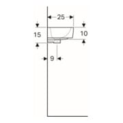 Geberit Lavabo Renova Compact 40x25 cm, sans trou de robinet, avec trop-plein, blanc-5
