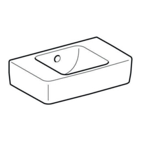 Geberit Lavabo Renova Compact 40x25 cm, sans trou de robinet, avec trop-plein, blanc