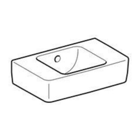 Geberit Lavabo Renova Compact 40x25 cm, sans trou de robinet, avec trop-plein, blanc