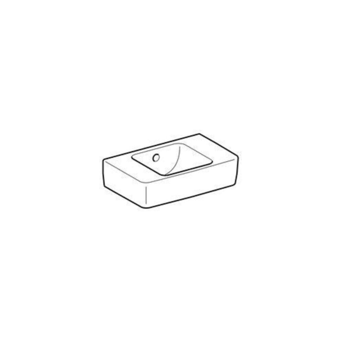Geberit Lavabo Renova Compact 40x25 cm, sans trou de robinet, avec trop-plein, blanc