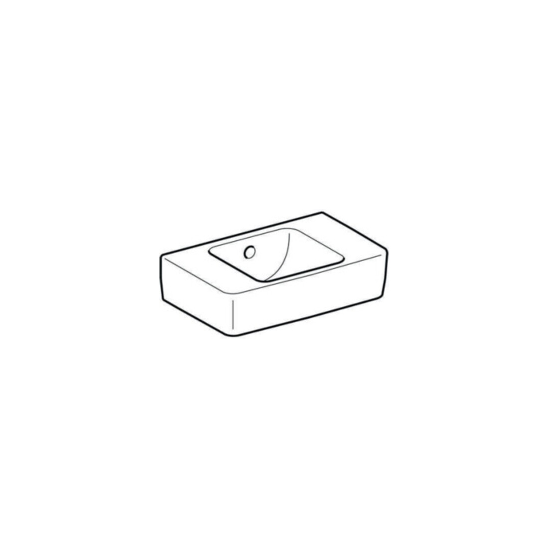 Geberit Lavabo Renova Compact 40x25 cm, sans trou de robinet, avec trop-plein, blanc