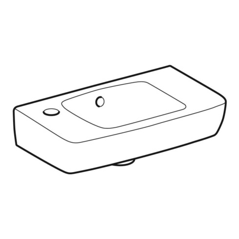 Geberit Lavabo Renova Compact 45x25cm, avec trop-plein, avec robinet, blanc/KeraTe