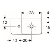 Geberit Lavabo Renova Compact 50x25 cm, mitigeur à gauche, avec trop-plein, blanc-2