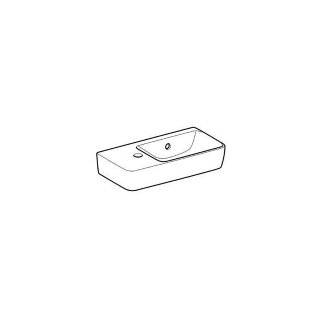 Geberit Lavabo Renova Compact 50x25 cm, mitigeur à gauche, avec trop-plein, blanc