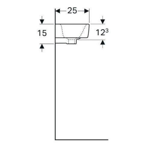 Geberit Lavabo Renova Compact 50x25 cm, mitigeur à gauche, avec trop-plein, blanc