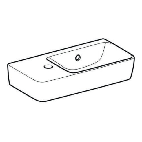 Geberit Lavabo Renova Compact 50x25 cm, mitigeur à gauche, avec trop-plein, blanc