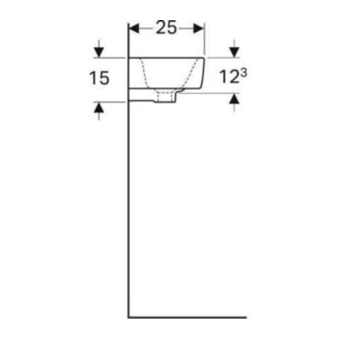 Geberit Lavabo Renova Compact 50x25 cm, mitigeur à gauche, avec trop-plein, blanc