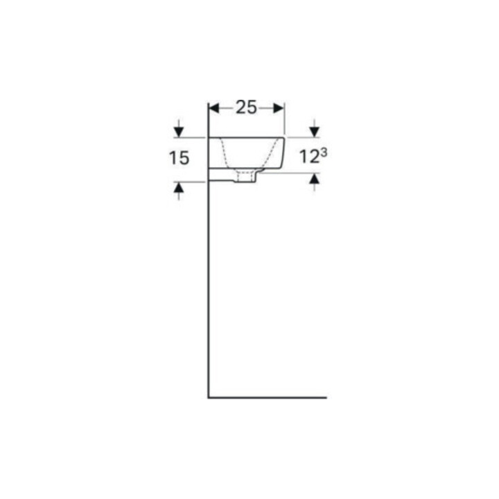 Geberit Lavabo Renova Compact 50x25 cm, mitigeur à gauche, avec trop-plein, blanc