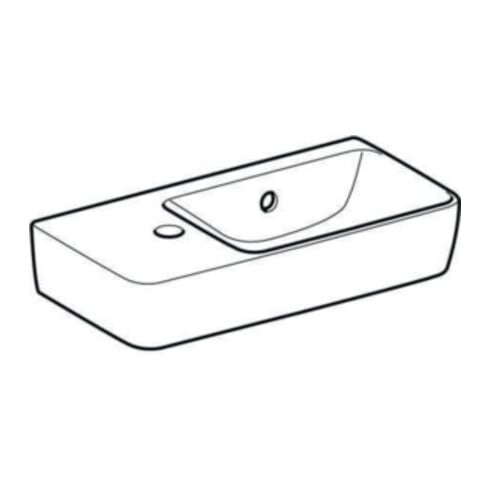 Geberit Lavabo Renova Compact 50x25 cm, mitigeur à gauche, avec trop-plein, blanc