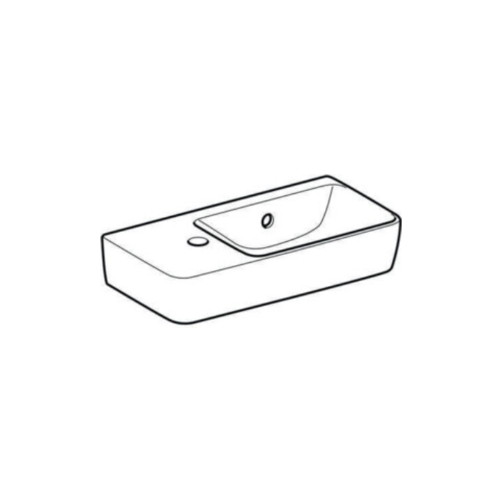 Geberit Lavabo Renova Compact 50x25 cm, mitigeur à gauche, avec trop-plein, blanc