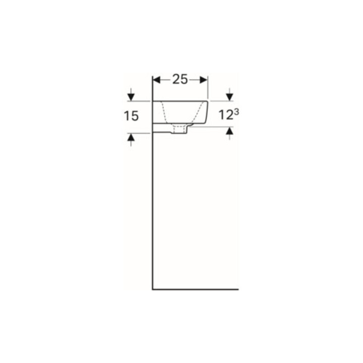 Geberit Lavabo Renova Compact 50x25 cm, mitigeur à gauche, avec trop-plein, blanc