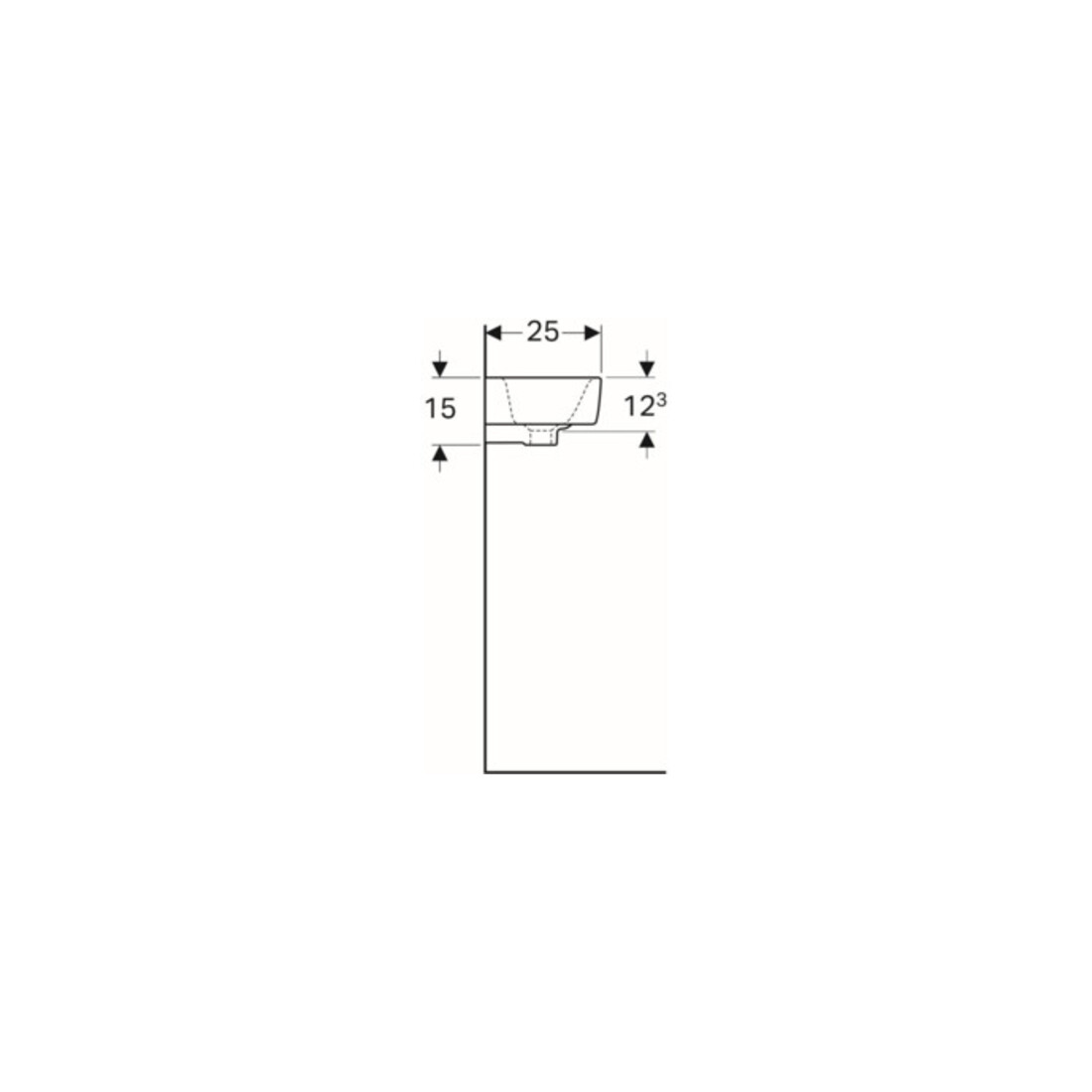 Geberit Lavabo Renova Compact 50x25 cm, mitigeur à gauche, avec trop-plein, blanc