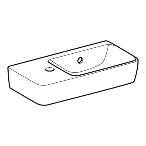 Geberit Lavabo Renova Compact 50x25 cm, mitigeur à gauche, avec trop-plein, blanc
