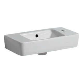 Geberit Lavabo Renova Compact 50x25cm, mitigeur à droite, avec trop-plein, blanc