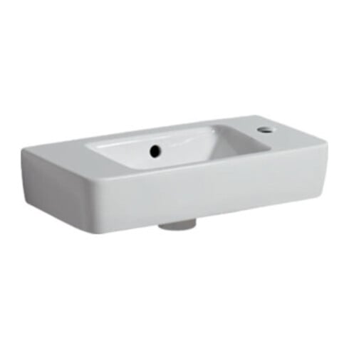 Geberit Lavabo Renova Compact 50x25cm, mitigeur à droite, avec trop-plein, blanc