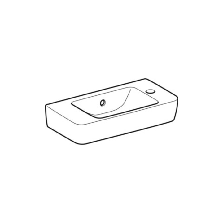 Geberit Lavabo Renova Compact 50x25cm, mitigeur à droite, avec trop-plein, blanc