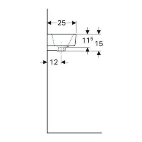 Geberit Lavabo Renova Compact 50x25cm, mitigeur à droite, avec trop-plein, blanc
