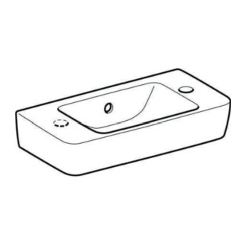 Geberit Lavabo Renova Compact 50x25cm, mitigeur à droite, avec trop-plein, blanc