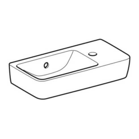 Geberit Lavabo Renova Compact 50x25cm, mitigeur à droite, avec trop-plein, blanc