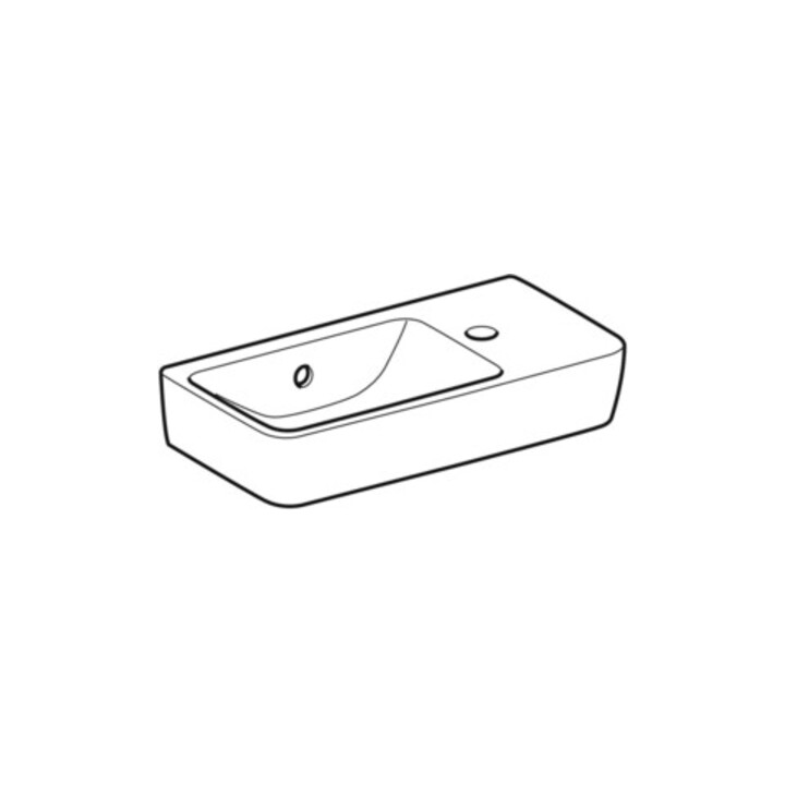 Geberit Lavabo Renova Compact 50x25cm, mitigeur à droite, avec trop-plein, blanc