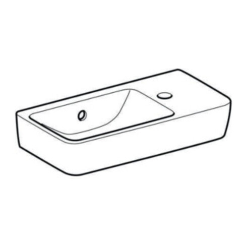 Geberit Lavabo Renova Compact 50x25cm, mitigeur à droite, avec trop-plein, blanc