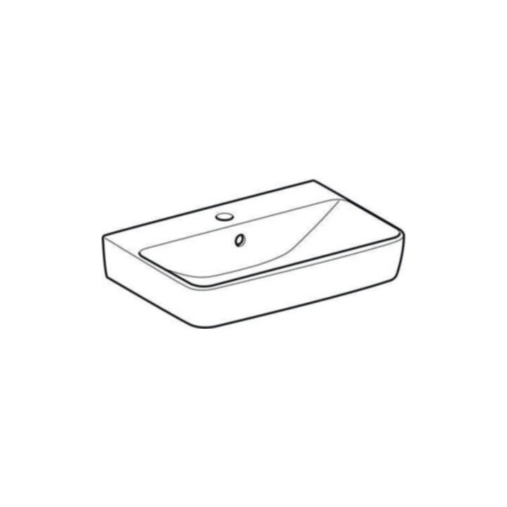 Geberit Lavabo Renova Compact 55x37cm, blanc, avec trou de robinet, avec trop-plein