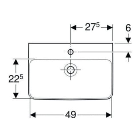 Geberit Lavabo Renova Compact 55x37cm, blanc, avec trou de robinet, avec trop-plein