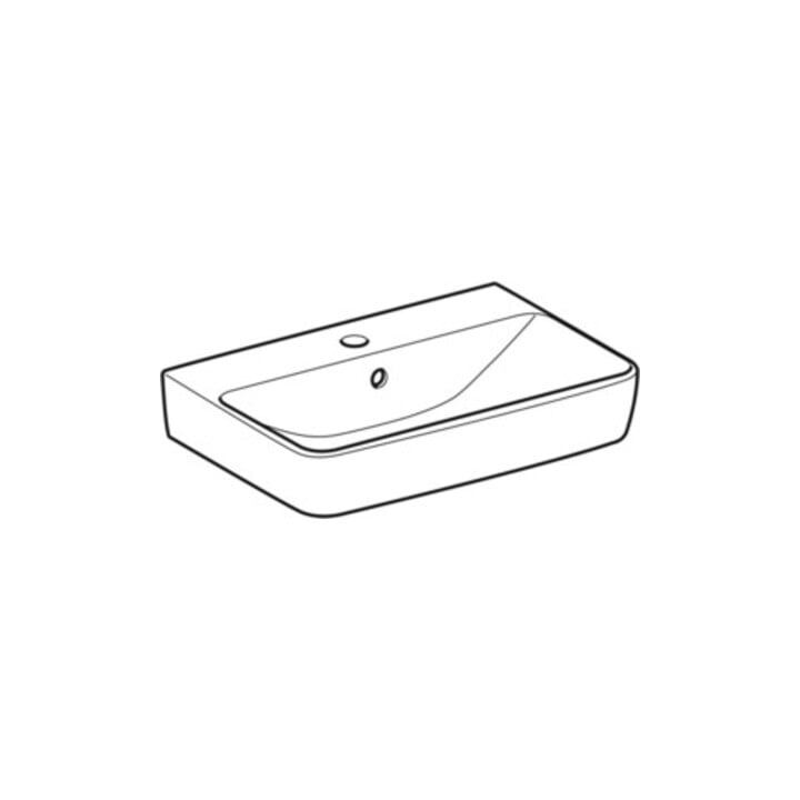 Geberit Lavabo Renova Compact 55x37cm, blanc, avec trou de robinet, avec trop-plein
