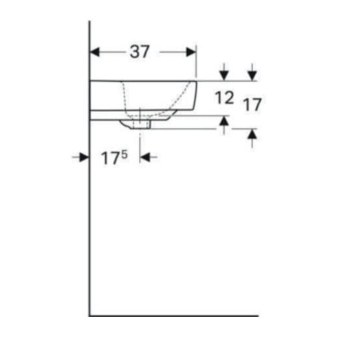 Geberit Lavabo Renova Compact 55x37cm, blanc, avec trou de robinet, avec trop-plein