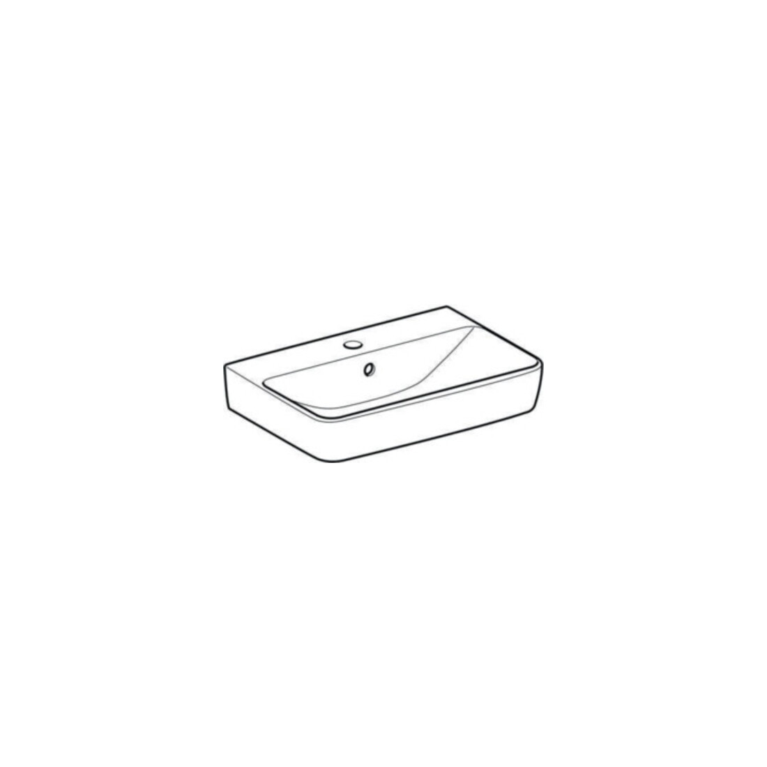 Geberit Lavabo Renova Compact 55x37cm, blanc, avec trou de robinet, avec trop-plein