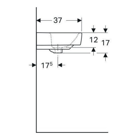 Geberit Lavabo Renova Compact 55x37cm, blanc, avec trou de robinet, avec trop-plein