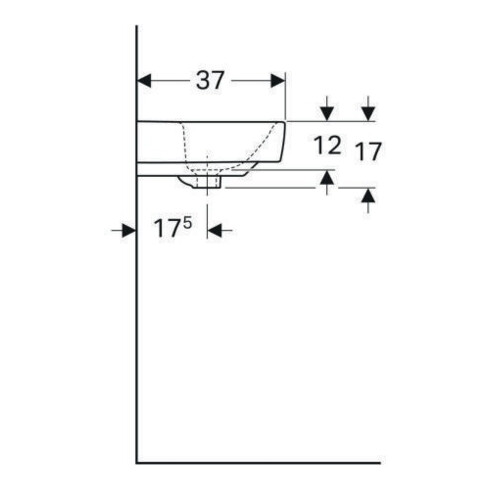 Geberit Lavabo Renova Compact 60x37 cm, blanc, avec trou de robinet, avec trop-plein